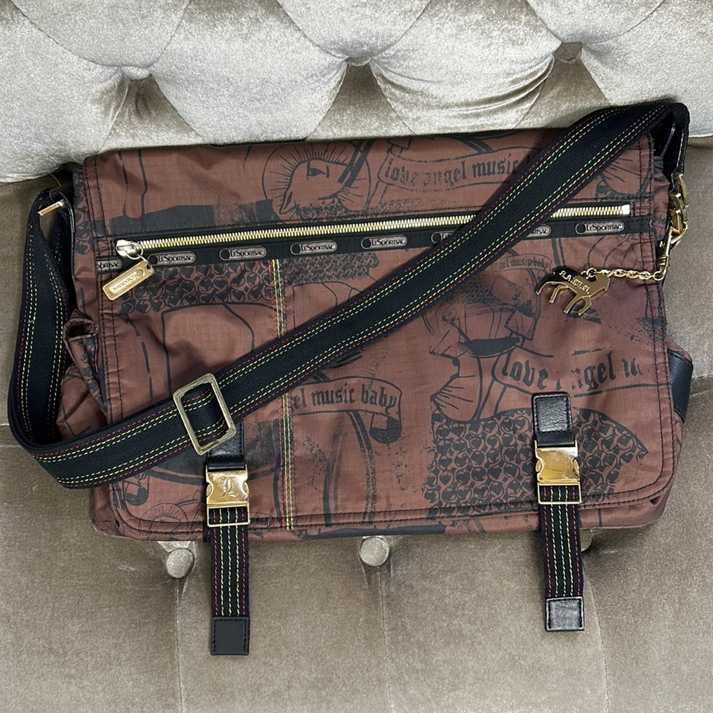 L.A.M.B. Gwen Stefani LeSportSac Y2K Vintage retired school large messenger bag